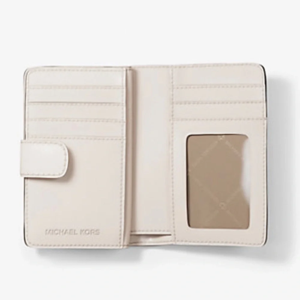 Michael Kors Jet Set Md Floral Embellished Signature Logo Bi-Fold Wallet ZP CN